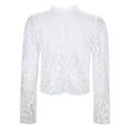 thumbnail image 6 of FUYUDY Women's Tshirts Spring Summer Lace Hollow Sexy Zipper Long Sleeved Casual T-Shirt Tops Holiday Female Solid Color Dailywear, 6 of 9