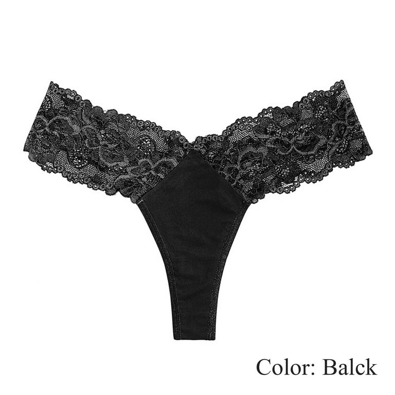 adviicd Thinx Period Panties for Teens Women's Contrast Lace Cutout Panty  Bow Front Underwear Briefs Panties Black Large 