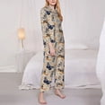 thumbnail image 3 of Honeii Butterflies Print Women's Pajama Sets Long Sleeve Button Down Sleepwear Nightwear Soft Pjs Lounge Sets 2PCS-Medium, 3 of 7