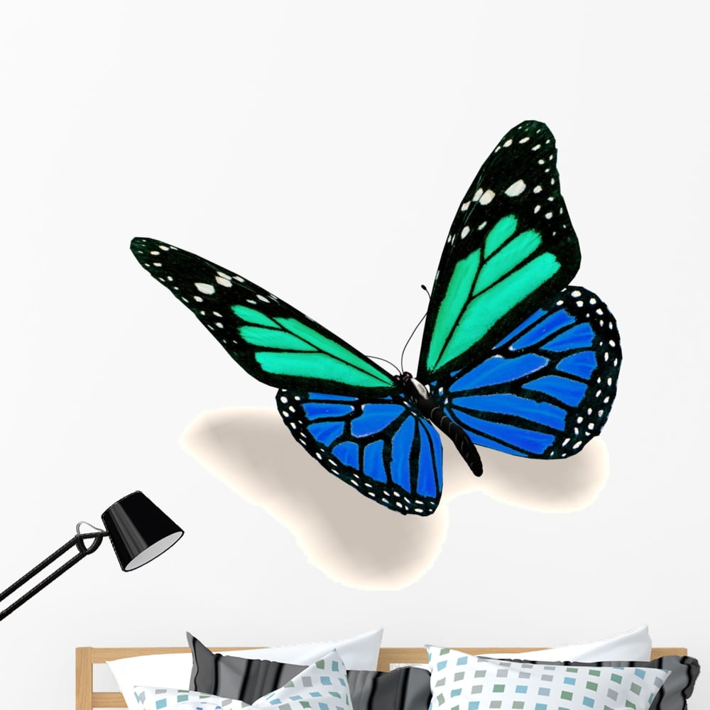 3D Turquoise and Blue Wall Decal Sticker by Wallmonkeys Vinyl Peel and