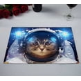 thumbnail image 2 of PKQWTM Cat Outer Space Kitchen Dining Table Mats Placemats Size 12x18 Inches, Set of 2 Pieces, 2 of 2