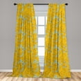 thumbnail image 5 of Ambesonne Botanical Curtains, Romantic Sketch Roses, Pair of 28"x95", Pale Green and Yellow, 5 of 5