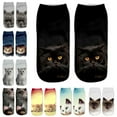 thumbnail image 2 of Women Men Low Cut Socks, Fashion Casual Novelty Cute 3D Animal Cat Printed Soft Breathable Elastic Ankle Crew Socks for Daily Wear and Cosplay Party, 2 of 8