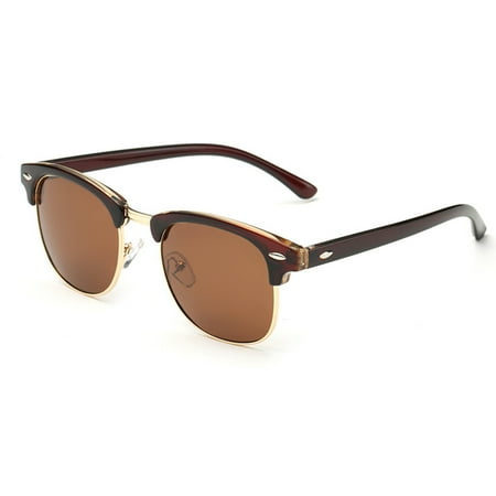

UDIYO Unisex Polarized Anti UV UV400 Clear Half Frame Goggles Driving Sunglasses Eye Protection