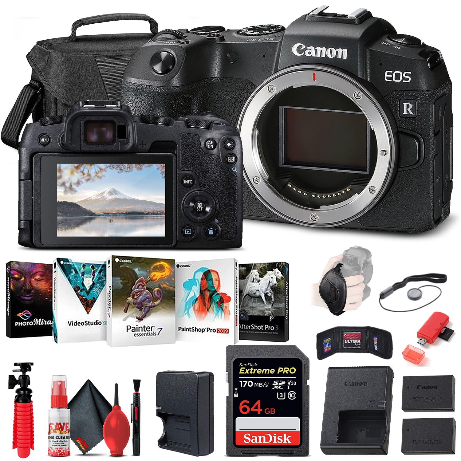 Canon EOS RP Mirrorless Digital Camera (Body Only) (3380C002) + 64GB Memory Card (International Version)