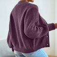 thumbnail image 4 of Purcolt Women's Chunky Knit Open Front Cardigan Sweaters V Neck Button Down Loose Short Cardigan Fall Outerwear Coats, 4 of 6