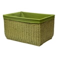 thumbnail image 1 of Cesta tejida a mano para guardar juguetes, cesta para lavar, organizador creativo de ropa sucia, estuche para el hogar, apartamento, dormitorio, manta Verde, 1 of 8