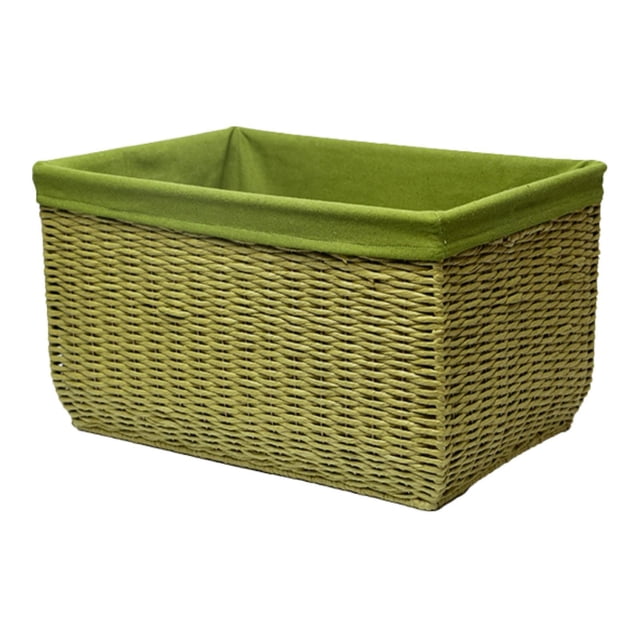 Cesta tejida a mano para guardar juguetes, cesta para lavar, organizador creativo de ropa sucia, estuche para el hogar, apartamento, dormitorio, manta Verde