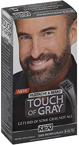 Just for Men Touch of Gray Mustache & Beard Hair Treatment, Dark Brown &  Black, 1 Ea 