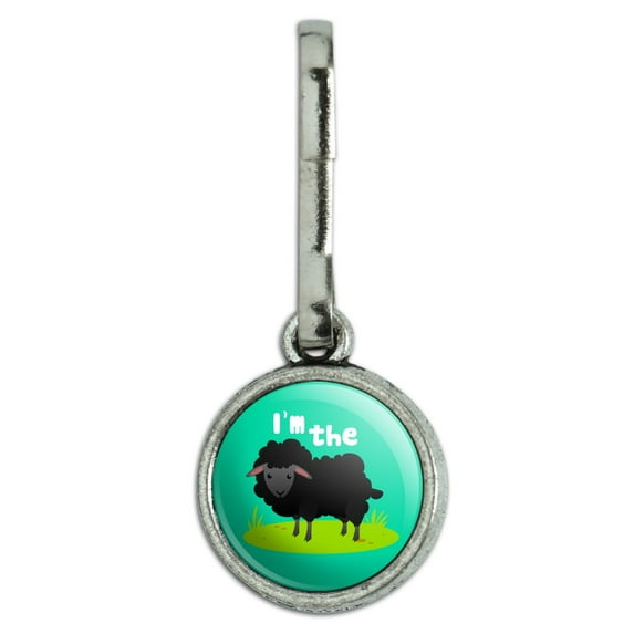 I'm The Black Sheep Funny Antiqued Charm Clothes Purse Suitcase Backpack Zipper Pull Aid