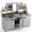 60‘’W x 30''D x 63''H, variant on NSF 48 Inch Commercial Bubble Tea Workstation with Hot and Cold Water Stainless Steel Boba Prep Station with Sink and Storage