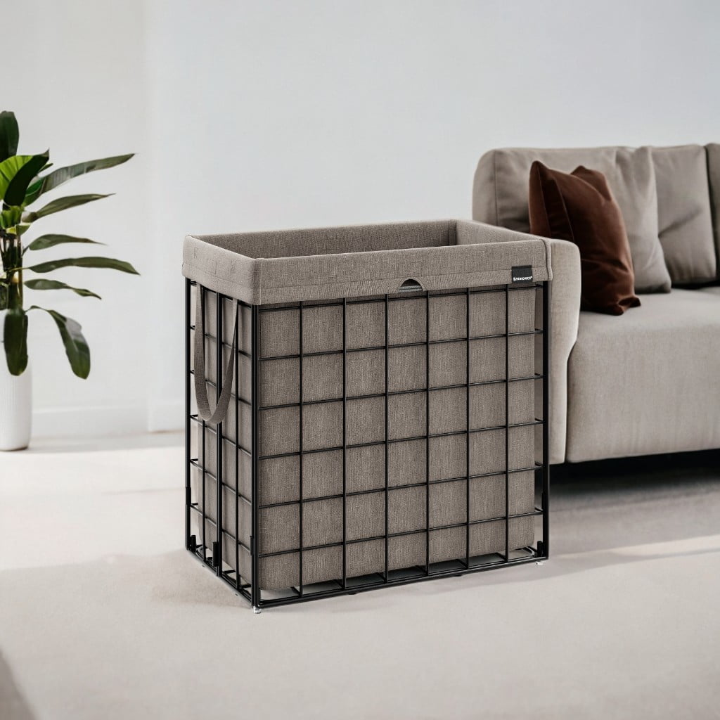 Laundry Hamper with Removable Washable Liner, 29 Gal. (110L) Collapsible Clothes Basket with Metal Wire Frame Laundry Bin