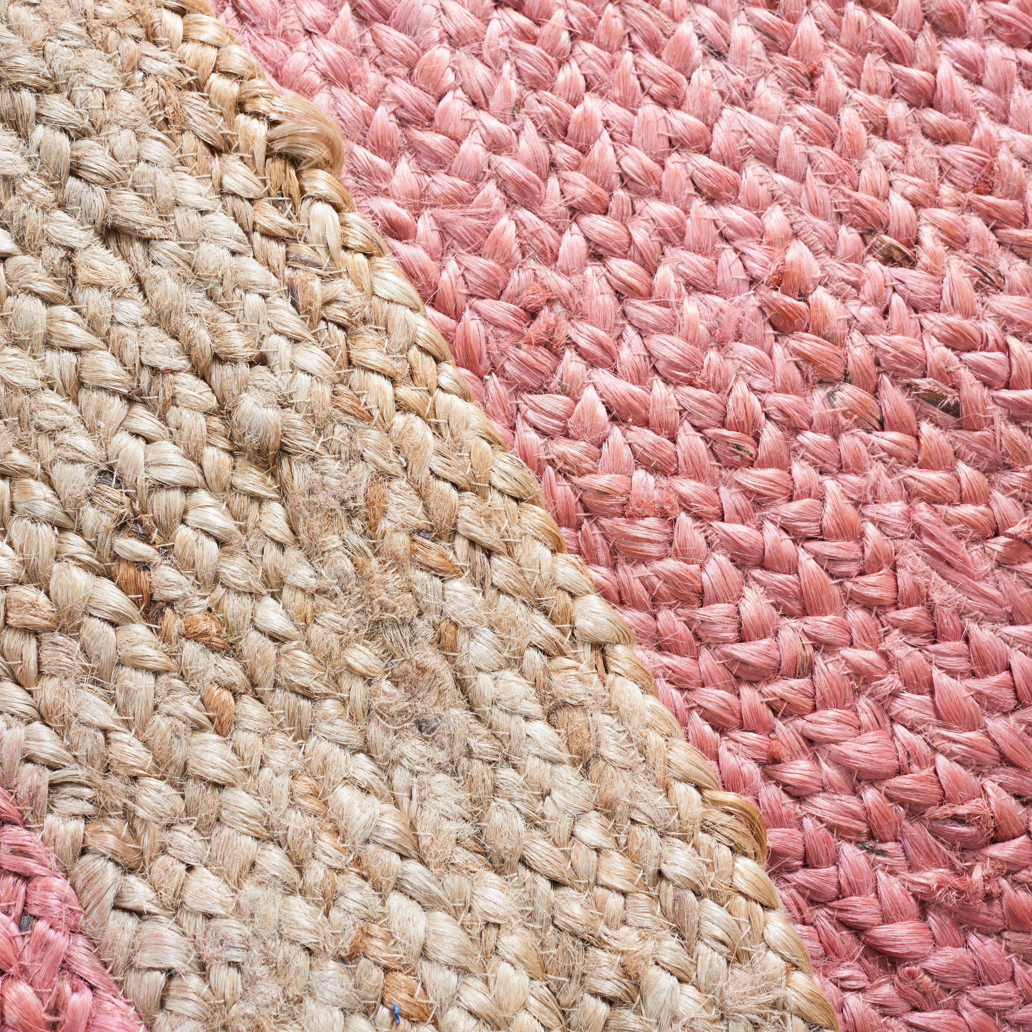 SAFAVIEH Natural Fiber Cebrail Geometric Area Rug, Pink/Natural, 3' x 5' Oval