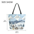 thumbnail image 5 of FORMRS Womens Canvas Tote Bag with Zipper Inner Pocket Shoulder Handbag, Winter Village Serenity, 5 of 7