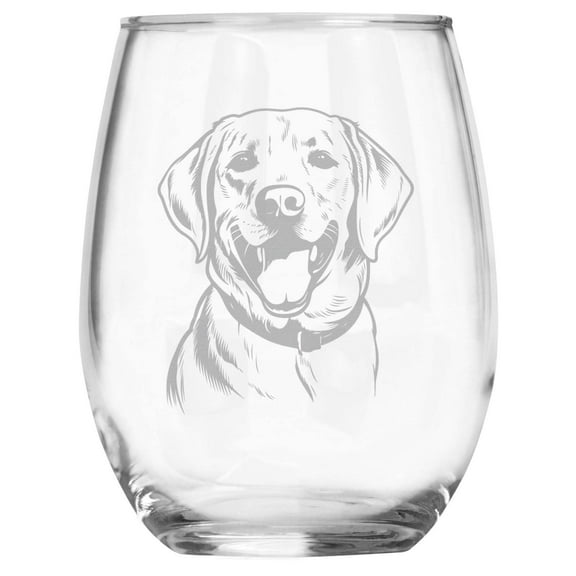 Labrador Retriever Breed Themed Engraved Stemless Wine Glass, Unique Pet Gift for Lab Mom/Dad, Dog Lover Gifts for Her/Him