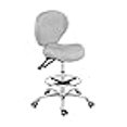 thumbnail image 3 of Grace & Grace Rolling Drafting Chair Height Adjustable Stool with Backrest and Footrest for Computer,Studio,Workshop,Classroom, Lab, Counter, Home Office, Work from Home Chair, Home Desk Chair (Grey), 3 of 4