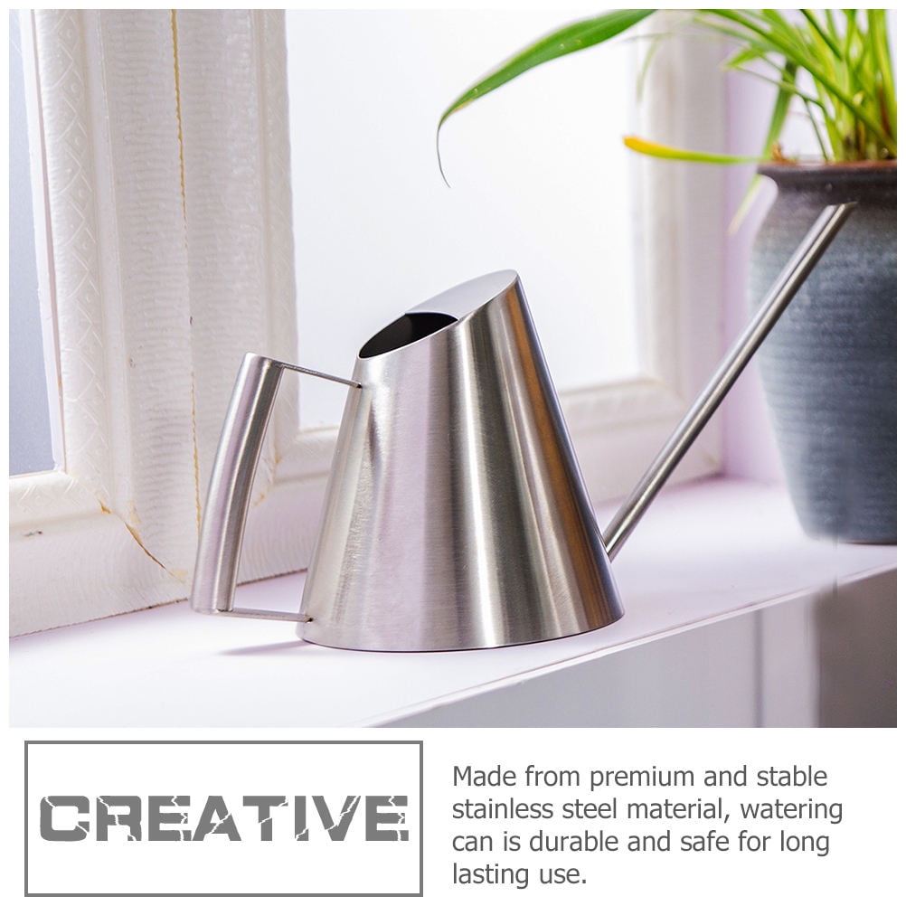 ELAYARD Plated Stainless Steel Watering Can with Extended Spout for Indoor Outdoor Garden Plants Metal Pot