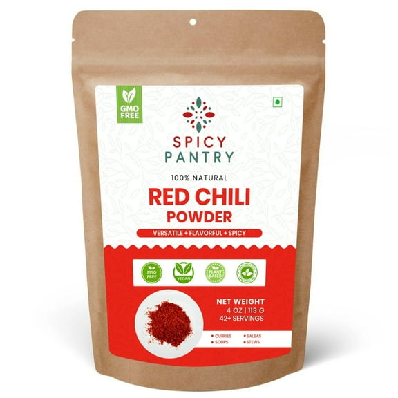 Spicy Pantry Red Chili Powder (4 oz) – Ground Red Chili, Natural Color & Heat, Pure Chili Powder, No Additives