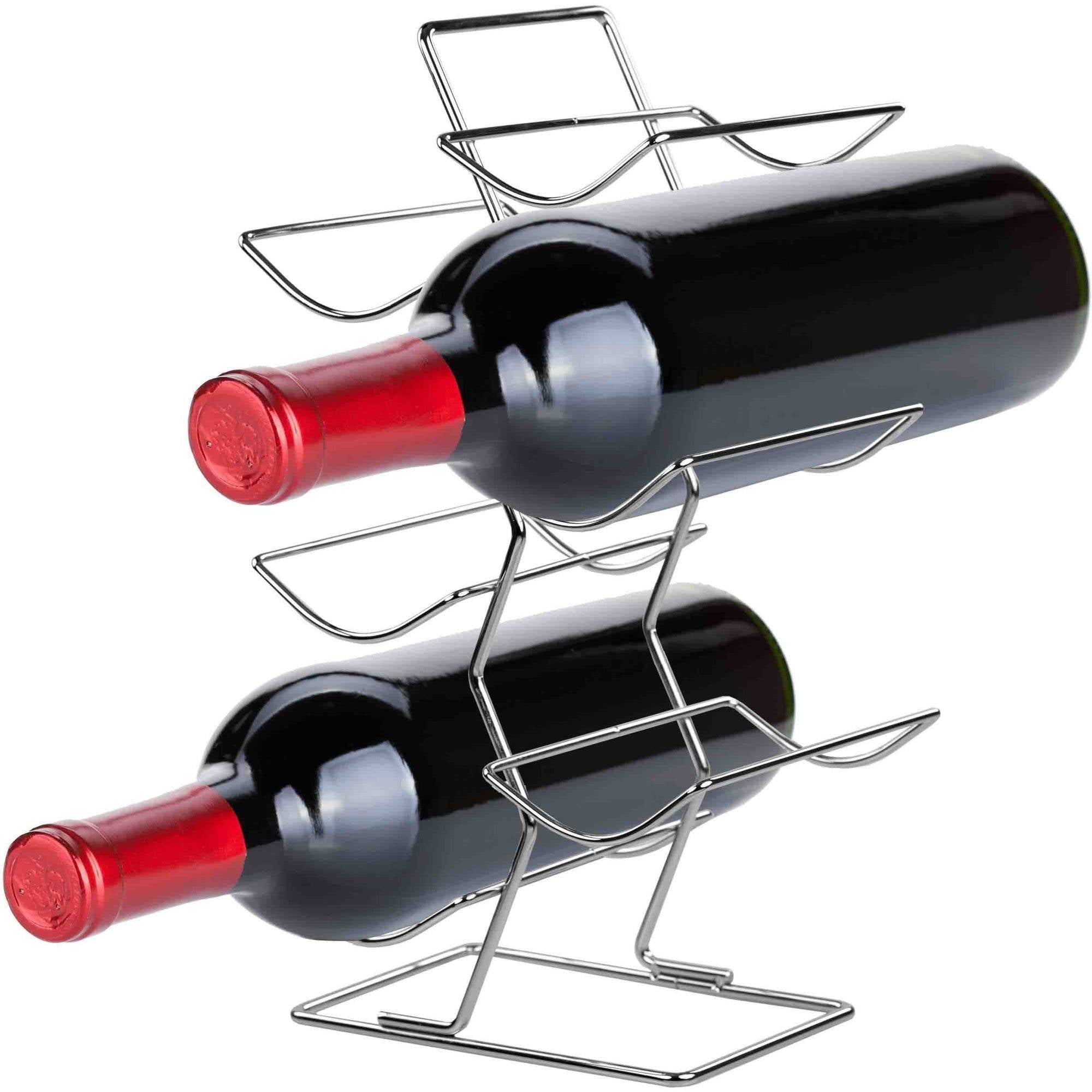 Home Basics Chrome Plated Steel 6 Bottle Wine Holder