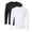 Black+White-2PCS, variant on Men’s Poly-Rich Long Sleeve T-Shirt 65/35 Polyester/Ring-Spun Cotton Heavyweight Plain Tee (Black+White-2PCS, XL)