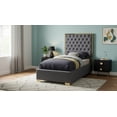 thumbnail image 6 of Meridian Furniture Lana Solid Wood and Velvet Twin Bed in Gray, 6 of 8