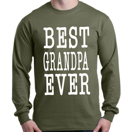 Shop4Ever Men's Best Grandpa Ever Father's Day Grandparent Long Sleeve (Best Long Haircuts For Men)
