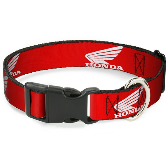 Honda Motorsports Pet Collar, Dog Collar Plastic Buckle, Honda Motorcycle Logo Red White, 7 to 8.5 Inches 0.5 Inch Wide