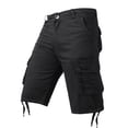 thumbnail image 2 of BRGZLK Men Cargo Sports Shorts Multi Pocket Zipper Summer Solid Color Cropped Cotton Outdoor Casual Loose Fit Shorts, 2 of 5