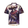 thumbnail image 1 of Fotbe Cool Skull Cowboy Camisa Hawaiana para Hombre Unisex – Camisa Casual de Verano con Botones de Manga Corta de Algodón y Lino,X-Large, 1 of 7