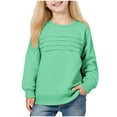 thumbnail image 2 of UQJfacai Girls Long Sleeve Shirts Fall Pleated Tunic Tops Crewneck Basic Tees Blouses Winter Solid Soft Casual Pullover 2-14 Years, 2 of 8