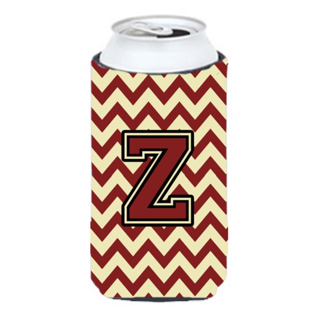 Letra Z Chevron Granate Y Oro Tall Boy Bebida Aislador Hugger Cj1061-Ztbc