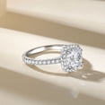thumbnail image 3 of Oryn Jewelry Cushion Cut 1.95 Ct Excellent Moissanite Ring - 14K White Gold Plated Halo Wedding Engagement Ring - Daily Wear Moissanite Jewelry, 3 of 4