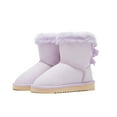 thumbnail image 2 of Weestep Girls Toddler Little Kid Warm Fur Winter Ankle Flat Snow Boot(6 Toddler, Bow Purple), 2 of 7