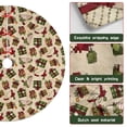 thumbnail image 6 of Christmas Tree Skirt,Beige Christmas Gift Pattern Christmas Tree Decor with Red Ribbon Ties,Round Shape,Christmas Decorations for Home 36"x36", 6 of 7
