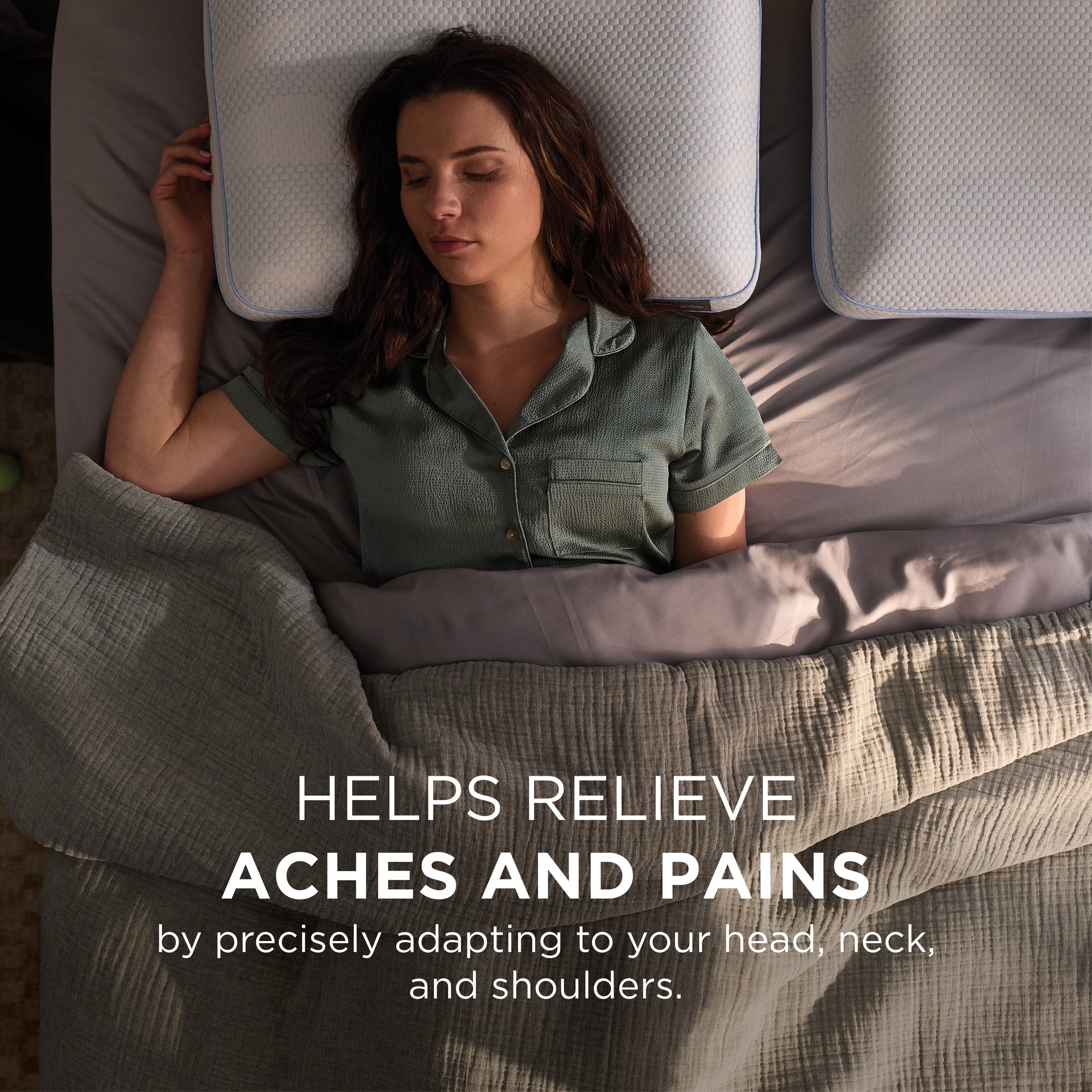 Tempur-Pedic All-Night Support Bed Pillow and Cooling, Pain-Relieving Support, Standard/Queen, Adult