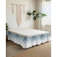 thumbnail image 2 of Teal Blue Eucalyptus Leaves Wrap Around Bed Skirts for Queen Bed 18" Drop,Bed Skirt with Adjustable Elastic Belt Dust Ruffle Bed Valance for Bedroom Spring Floral Summer Botanical Bed Frame Cover, 2 of 7