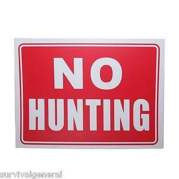 9" x 12" No Hunting Warning Sign Novelty Fence Post Plastic Land Yard NEW