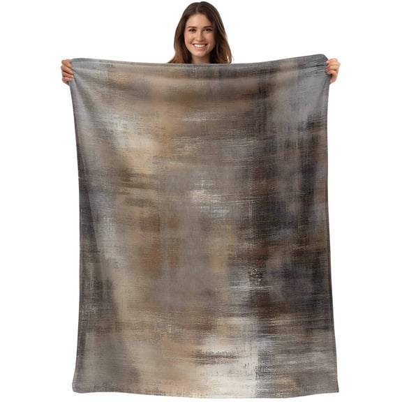 Flannel Fleece Throw Blanket Farm Retro Brown Wood Grain Lightweight Soft Plush Blankets,Abstract Gradient Style Cozy Warm Throw Blanket for Couch Sofa Bed Car Office All Season Use 40x50in
