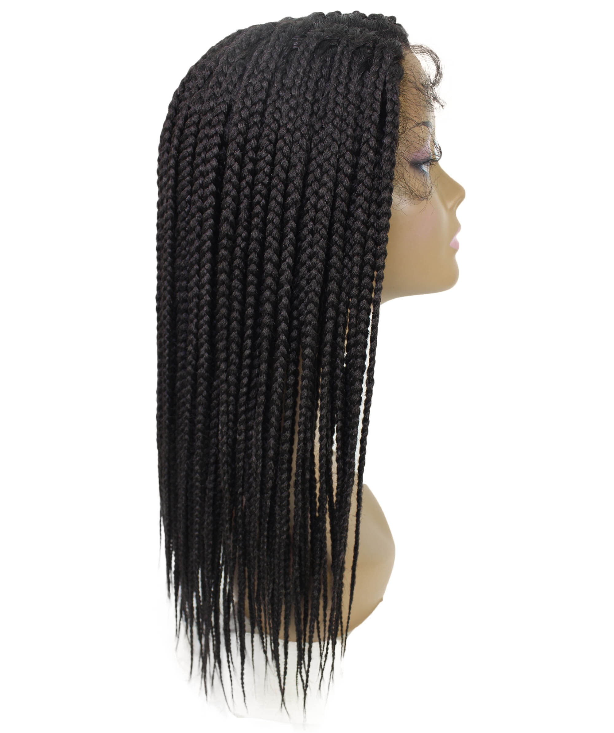 LUXLUXE Samone Curly Braided 21 in Long Braided Wig, Beauty Heat Resistant Fiber, Dark Brown