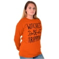 thumbnail image 5 of Halloween Witches Be Trippin Pun Women's Long Sleeve T Shirt Brisco Brands 2X, 5 of 5
