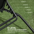 thumbnail image 4 of Set of 2 Outdoor Pool Lounge Chairs with Wheels, 5-Position Adjustable Backrest, Breathable Mesh & Powder-Coated Steel Frame, Black Chaise Loungers for Patio, Deck, Garden, 4 of 5