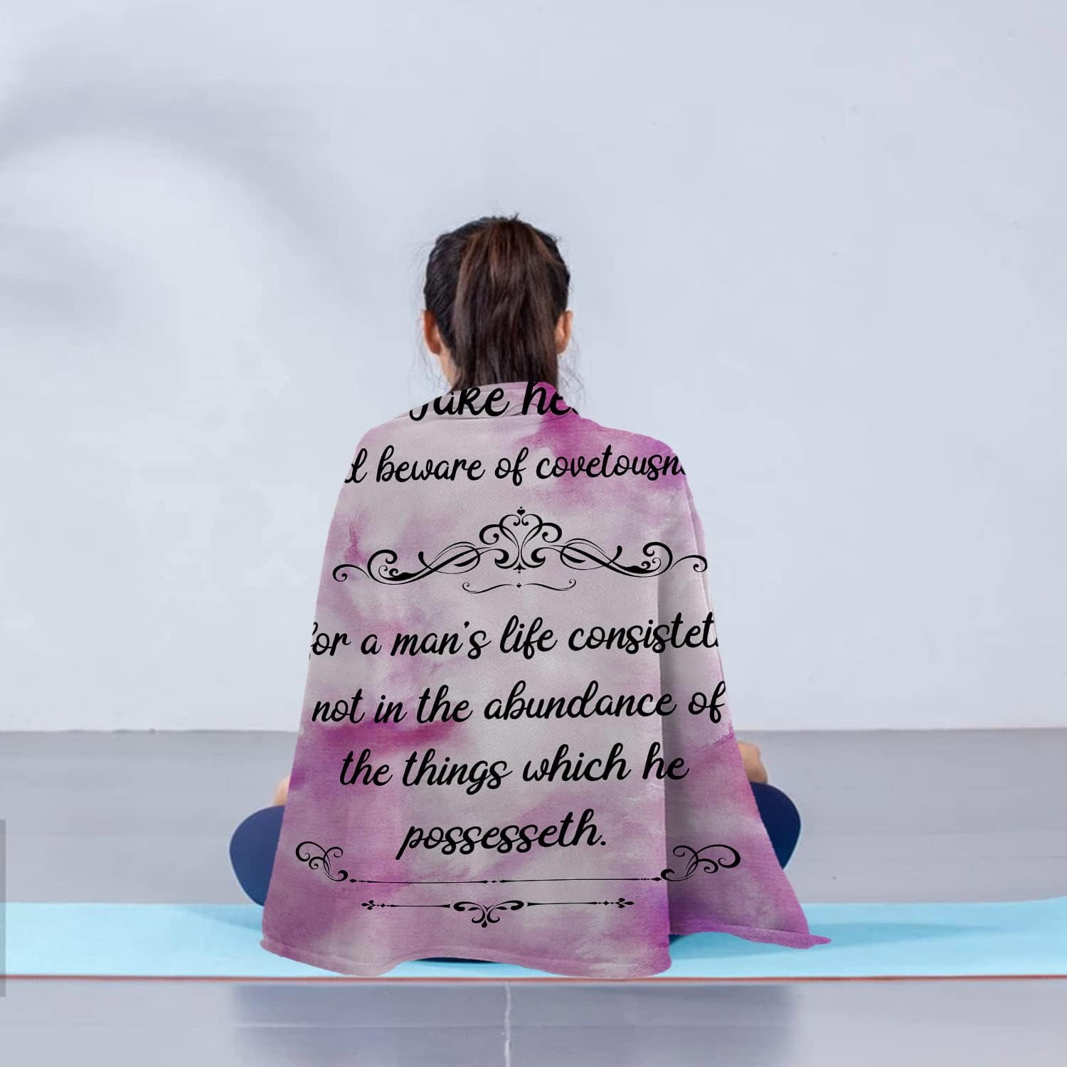 Bible Verse Healing Blanket Christian Blanket Religious Gifts Inspirational Quotes Blanket Gift Spiritual Gift for Women Men Friends Cozy Purple Flannel Blanket and Throws 60x80 Inch
