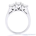 thumbnail image 4 of Round Cut Charles & Colvard Forever ONE Moissanite 3-Stone Engagement Ring in 14k White Gold, 4 of 5