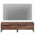 thumbnail image 4 of WAMPAT Modern 2 in 1 TV Stand, Fits Up to 75", Wood Entertainment Center with Storage Cabinets, Metal Base, Living Room Media Console, Brown, 4 of 6