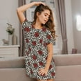 thumbnail image 3 of Naloa Leopard Print Rose Print Women Nightgowns,Womens Loungewear,Short Sleeve Sleepwear,Comfy Ladies Nightdress, 3 of 6