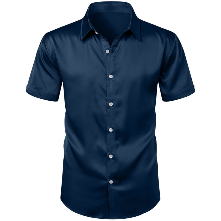 Athletic Fit Flex Fit Dress Shirts LODIENY Men's Muscle Dress Shirts Solid Short Sleeve Dress Party Athletic Fit Flex Fit Dress Shirts LODIENY Men's Muscle Dress Shirts Solid Short Sleeve Dress Party
