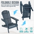 thumbnail image 3 of FDW 2 Pack Folding Adirondack Chair Wood Porch Chair Weather Resistant Lawn Chair Pinewood Patio Chairs with Wood Texture for Patio Garden Lawn Backyard Deck Pool Beach Firepit,Navy Color, 3 of 7