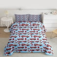 thumbnail image 2 of Castle Fairy Cartoon Fire Truck 3 Pieces Queen Comforter Set for Preppy Kids Children,Firefighter Car Ultra Soft Bedding Sets,Blue Red Bedding Comforter Set Breathable,Luxury Bedroom Decor, 2 of 8