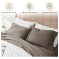 thumbnail image 6 of Deep Pocket Split King Sheet Set with 21" Deep King Fitted Sheet, King Size Pillow Cases Set of 2 | Hotel Luxury Quality | Fade Resistant Microfiber Sheets | Dark Taupe, 6 of 9