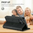 thumbnail image 5 of Allytech Wallet Case for iPhone 14 Pro Max, [Support Wireless Charging], Luxury PU Leather Kickstand Magnetic Clasp Cover with Card Slots & Cash Pocket, Shockproof Anti-Drop Protective Shell - Black, 5 of 7